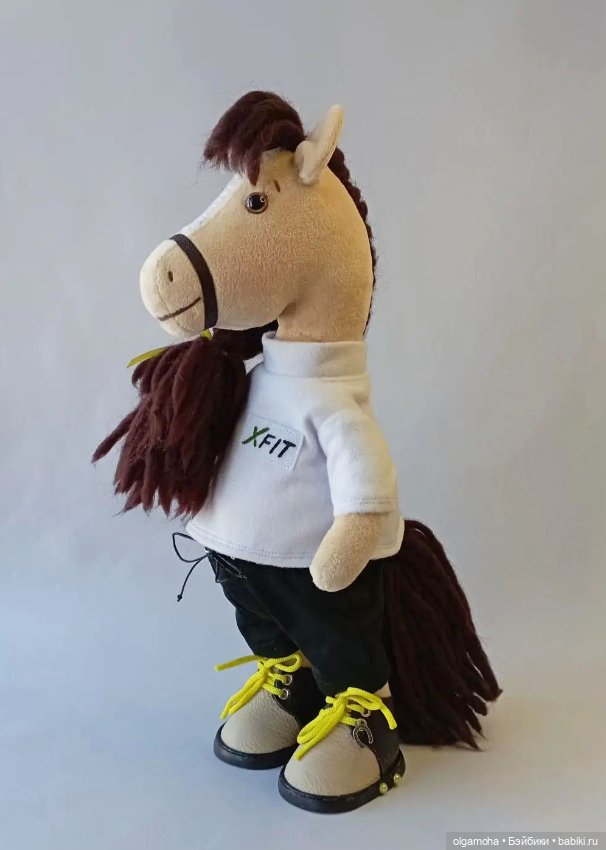 Лошадка-спортсменка — Текстильные игрушки и примитивы: кофейные (фото 3)