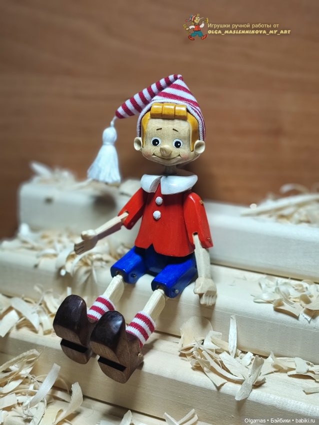 Буратино классический😊 — Авторские игрушки из дерева: резьба (фото 2)