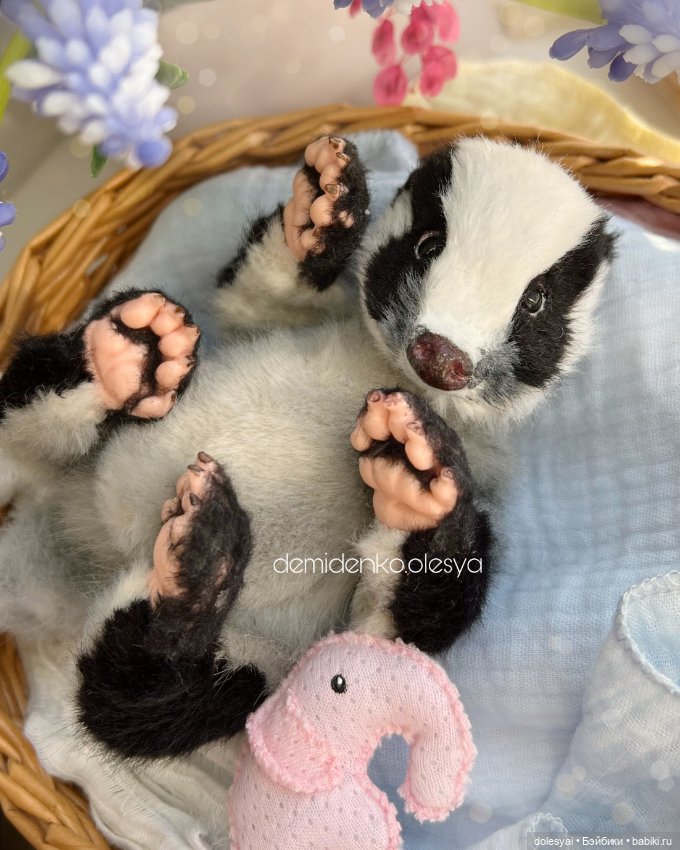 Барсук Руня 🎀🦡 — Игрушки в смешанной технике (мех и глина): Арт