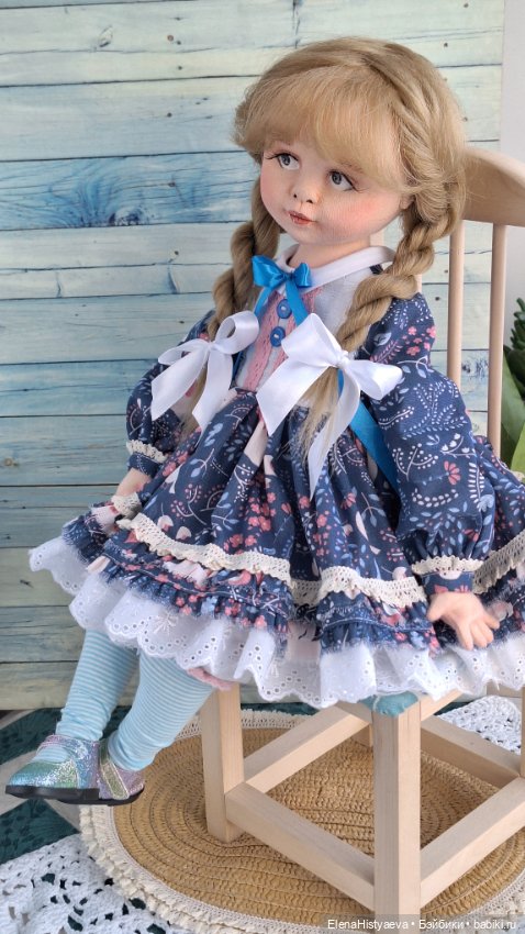 Текстильная будуарная кукла ручной работы (фото 2)