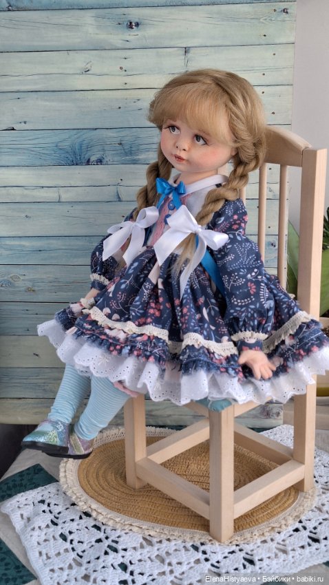 Текстильная будуарная кукла ручной работы (фото 9)
