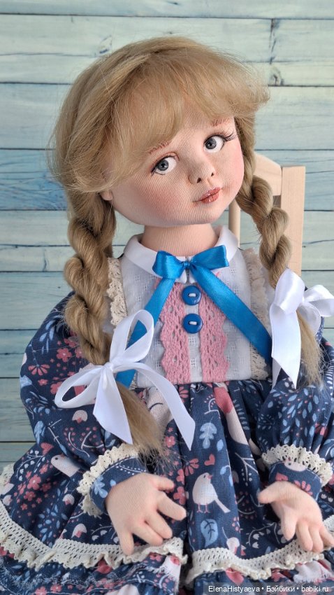 Текстильная будуарная кукла ручной работы (фото 4)