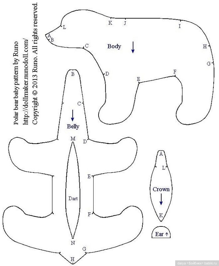Шьем мишку Тедди своими руками: выкройка от Гульнары Ильясовой (фото 3)