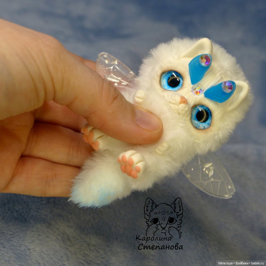 Кото-феи — Игрушки в смешанной технике (мех и глина): Арт