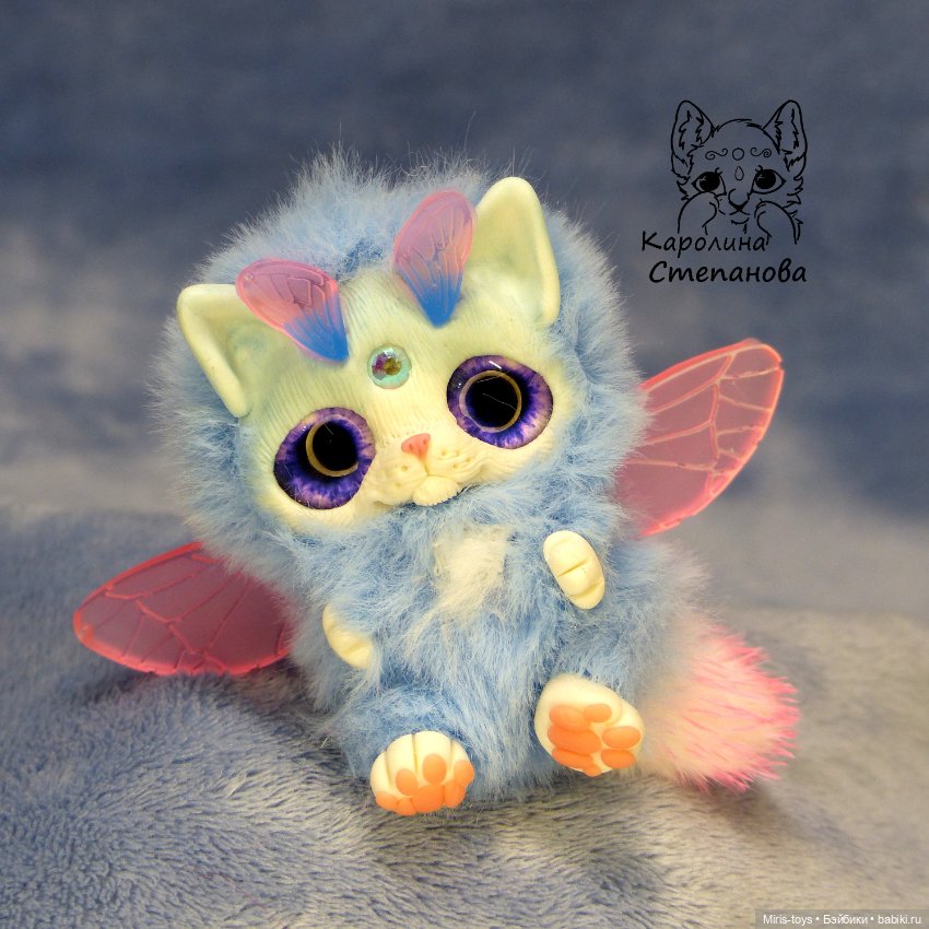 Кото-феи — Игрушки в смешанной технике (мех и глина): Арт