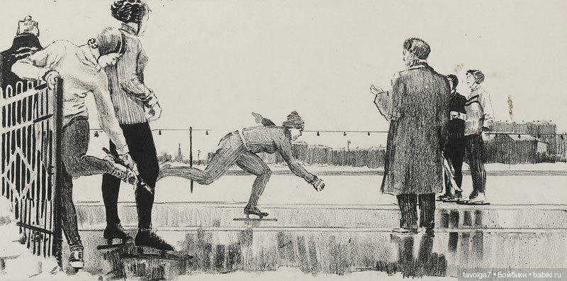 Зимние виды спорта в советской графике