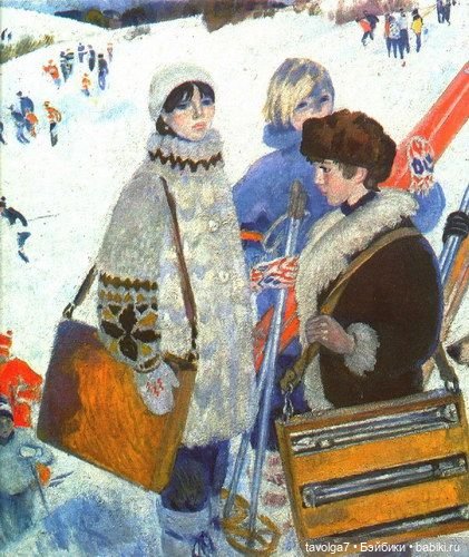 Зимние виды спорта в советской графике