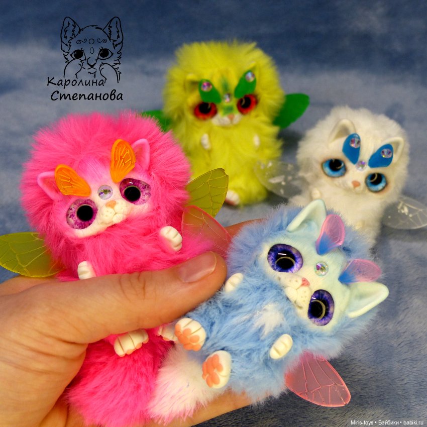 Кото-феи — Игрушки в смешанной технике (мех и глина): Арт
