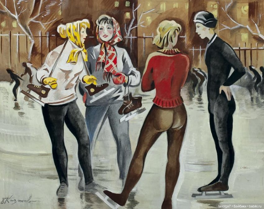 Зимние виды спорта в советской графике