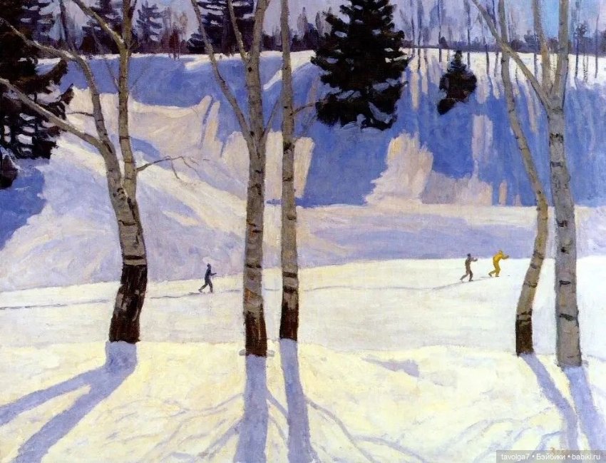 Зимние виды спорта в советской графике