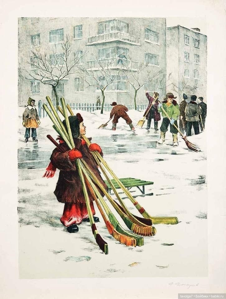 Книжная графика детство зимой в СССР (фото 7)