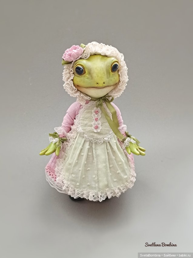 Лягушечка — Игрушки в смешанной технике (мех и глина): Арт (фото 6)