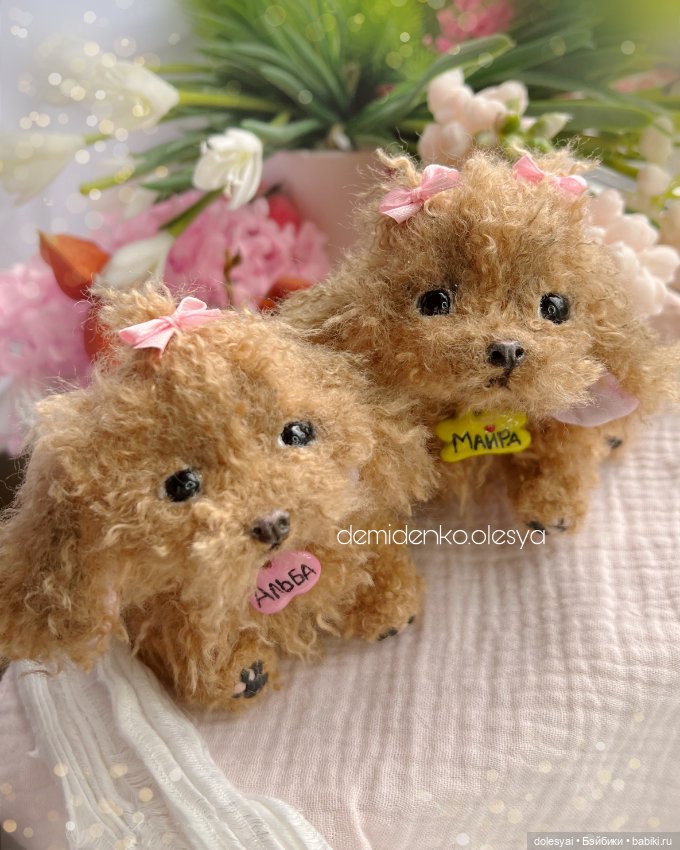 Щенки той пуделя 🧸😊 — Игрушки в смешанной технике (мех и глина): Арт (фото 2)