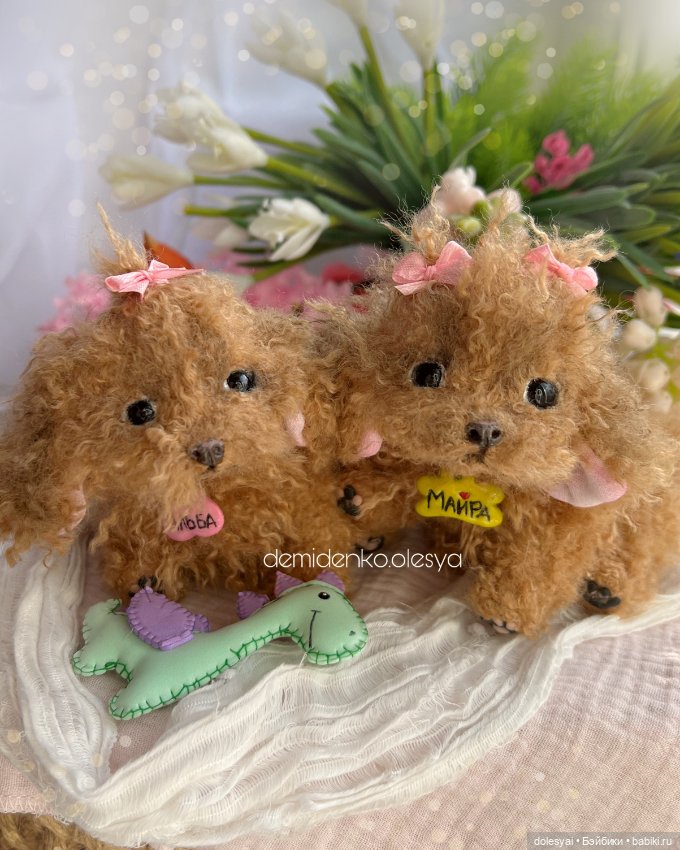 Щенки той пуделя 🧸😊 — Игрушки в смешанной технике (мех и глина): Арт (фото 3)