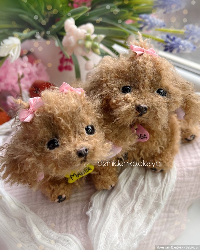 Щенки той пуделя 🧸😊 — Игрушки в смешанной технике (мех и глина): Арт (фото 6)