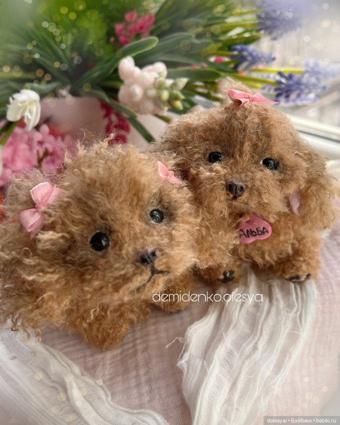 Щенки той пуделя 🧸😊 — Игрушки в смешанной технике (мех и глина): Арт (фото 4)