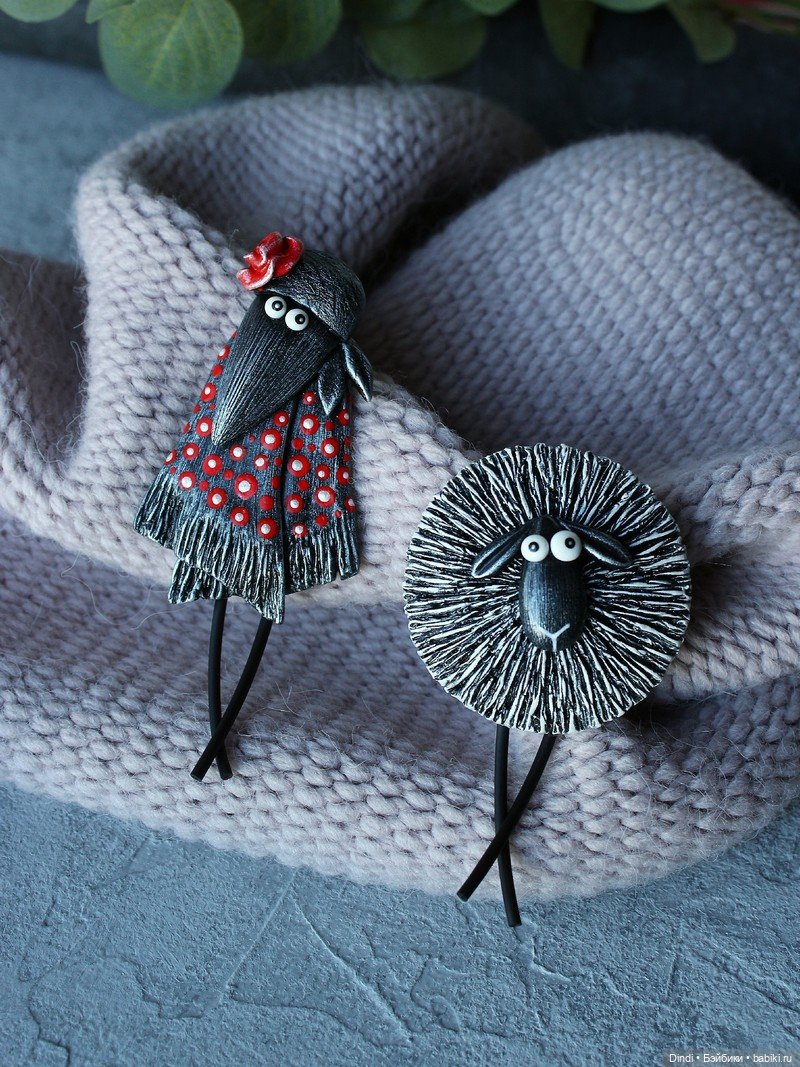 Броши из полимерной глины от Мастерской Дикий Лук (фото 9)