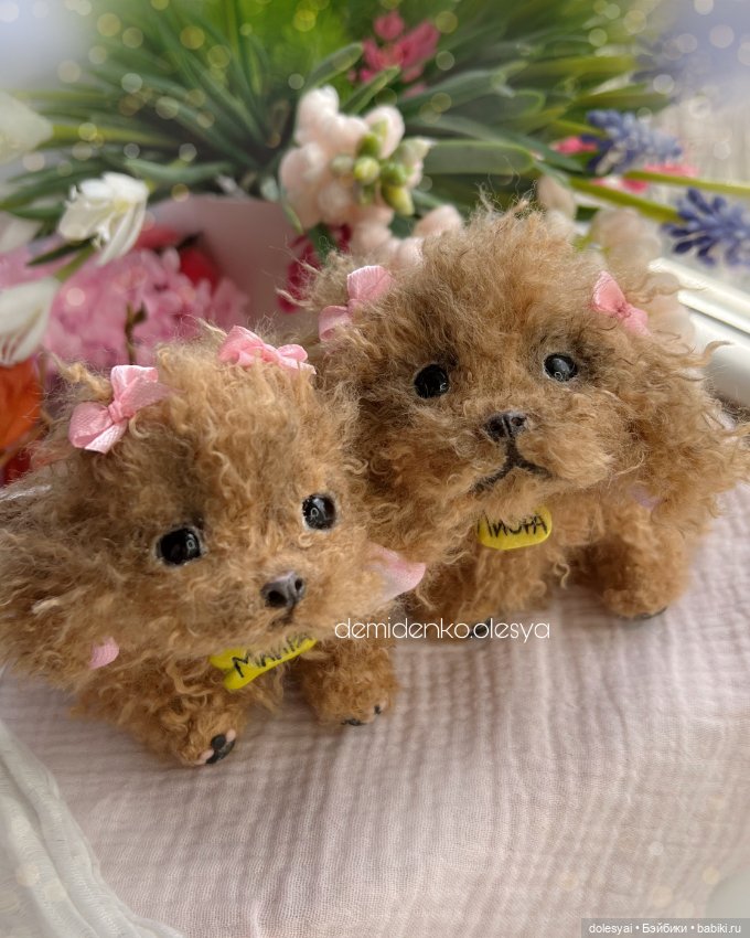 Щенки той пуделя 🧸😊 — Игрушки в смешанной технике (мех и глина): Арт (фото 5)