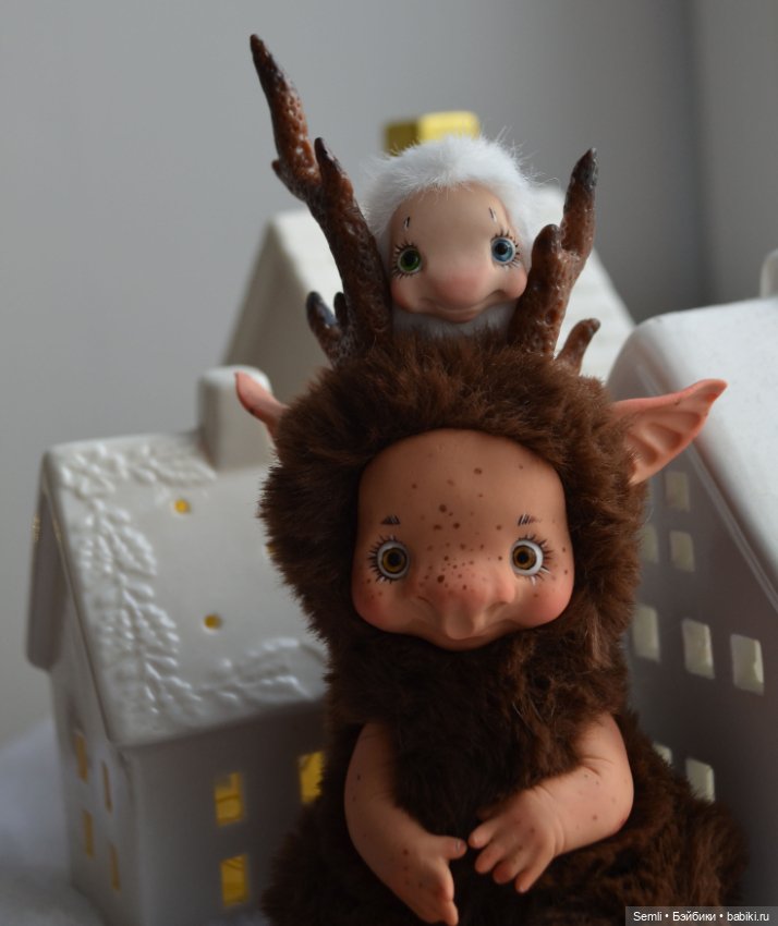 Ольховник и чепушинка — Игрушки в смешанной технике (мех и глина): Арт (фото 4)