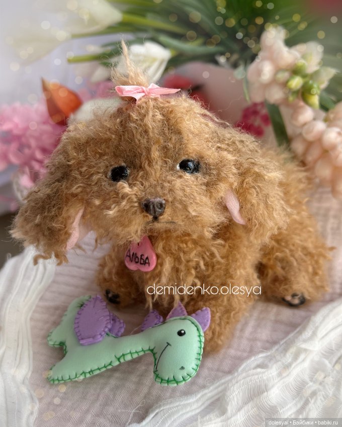 Щенок той пудель Альба 🩷 — Игрушки в смешанной технике (мех и глина): Арт (фото 2)