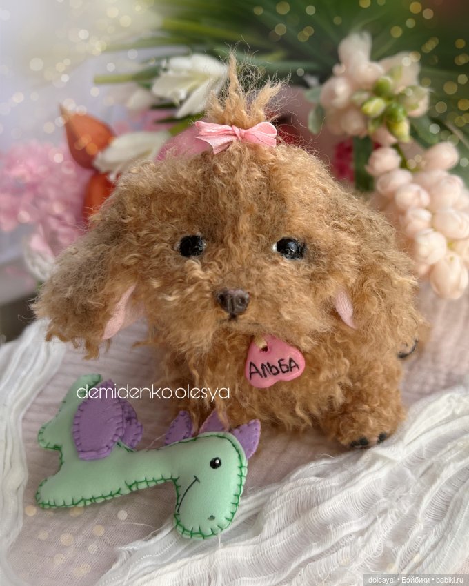 Щенок той пудель Альба 🩷 — Игрушки в смешанной технике (мех и глина): Арт (фото 3)