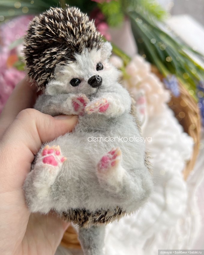 Ежонок Бисквит ✨🦔🍰 — Игрушки в смешанной технике (мех и глина): Арт (фото 6)