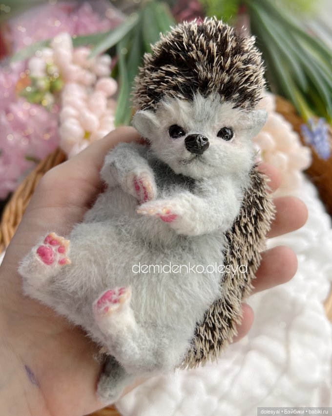 Ежонок Бисквит ✨🦔🍰 — Игрушки в смешанной технике (мех и глина): Арт (фото 5)