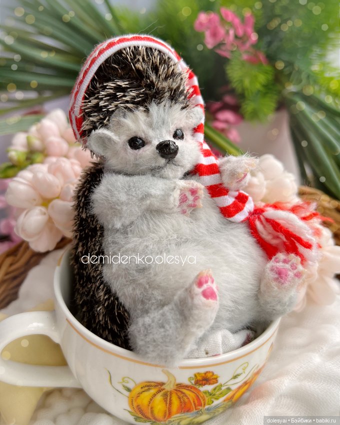 Ежонок Бисквит ✨🦔🍰 — Игрушки в смешанной технике (мех и глина): Арт