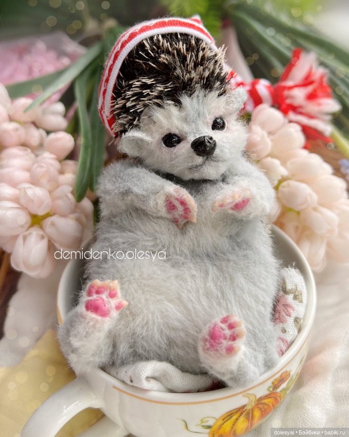 Ежонок Бисквит ✨🦔🍰 — Игрушки в смешанной технике (мех и глина): Арт (фото 4)