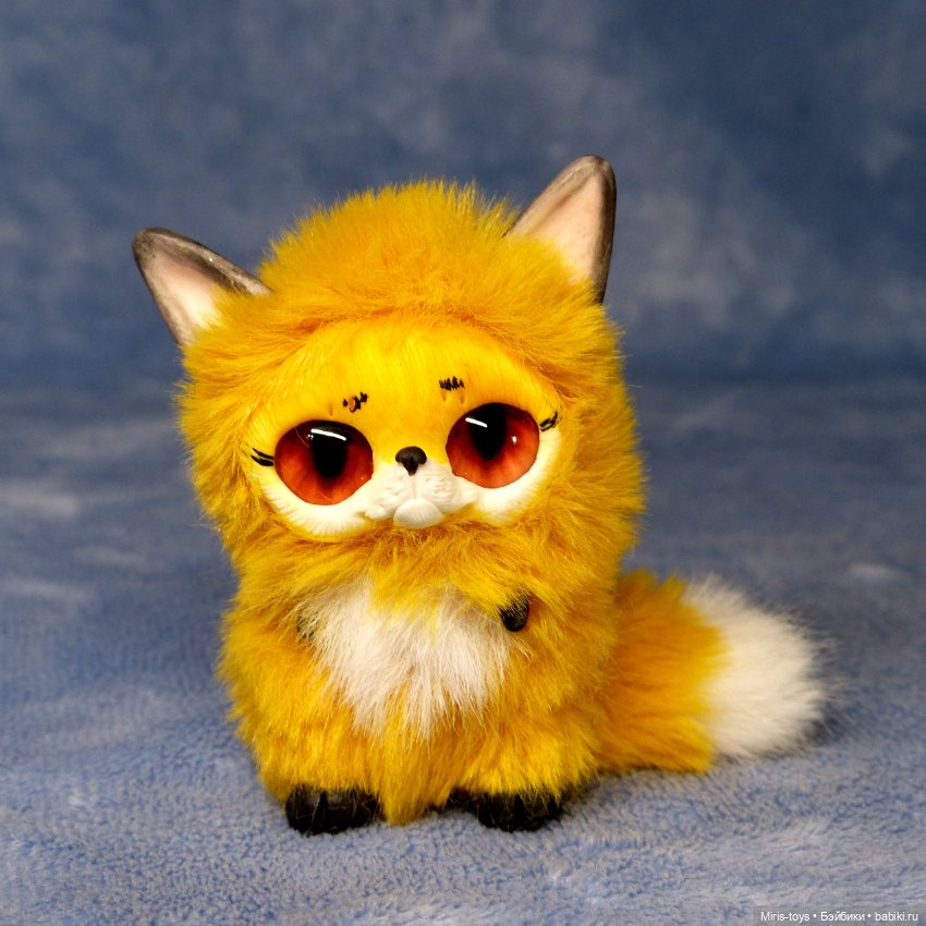 Лисички малышки — Игрушки в смешанной технике (мех и глина): Арт (фото 10)