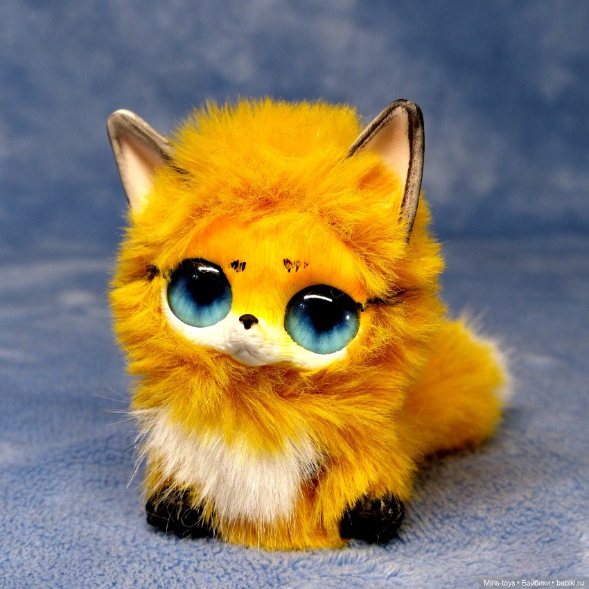 Лисички малышки — Игрушки в смешанной технике (мех и глина): Арт