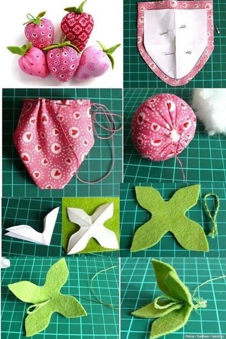 Клубничное настроение: Шьем текстильные ягоды своими руками (схемы и идеи)