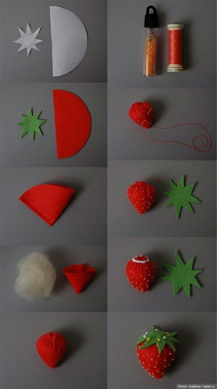 Клубничное настроение: Шьем текстильные ягоды своими руками (схемы и идеи) (фото 5)
