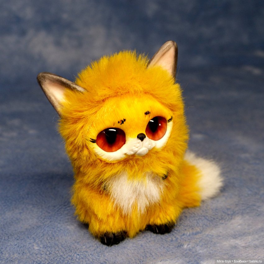 Лисички малышки — Игрушки в смешанной технике (мех и глина): Арт (фото 8)