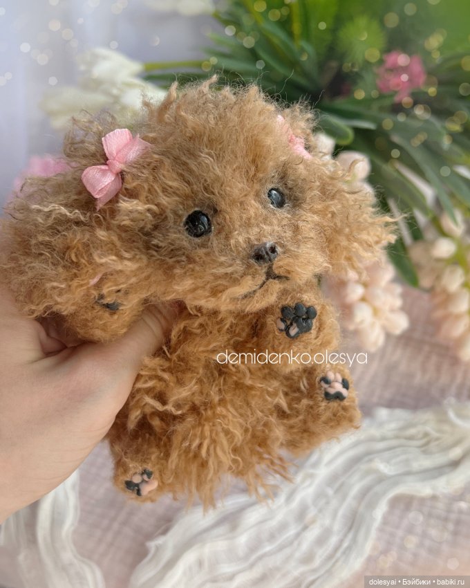 Щенок той пудель Лиора 🌸 — Игрушки в смешанной технике (мех и глина): Арт (фото 4)