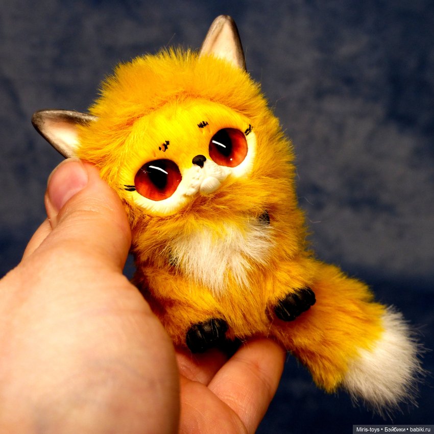 Лисички малышки — Игрушки в смешанной технике (мех и глина): Арт (фото 9)