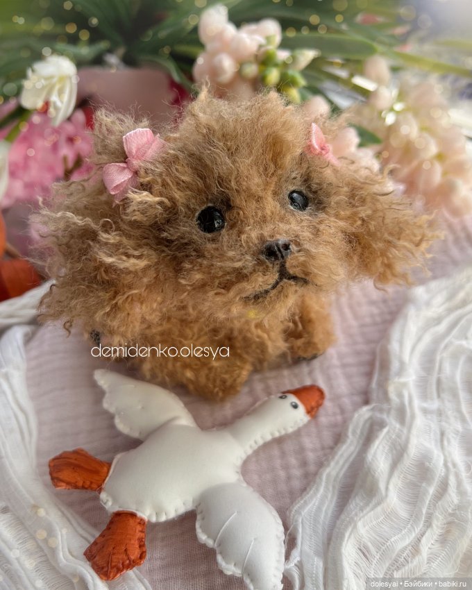 Щенок той пудель Лиора 🌸 — Игрушки в смешанной технике (мех и глина): Арт