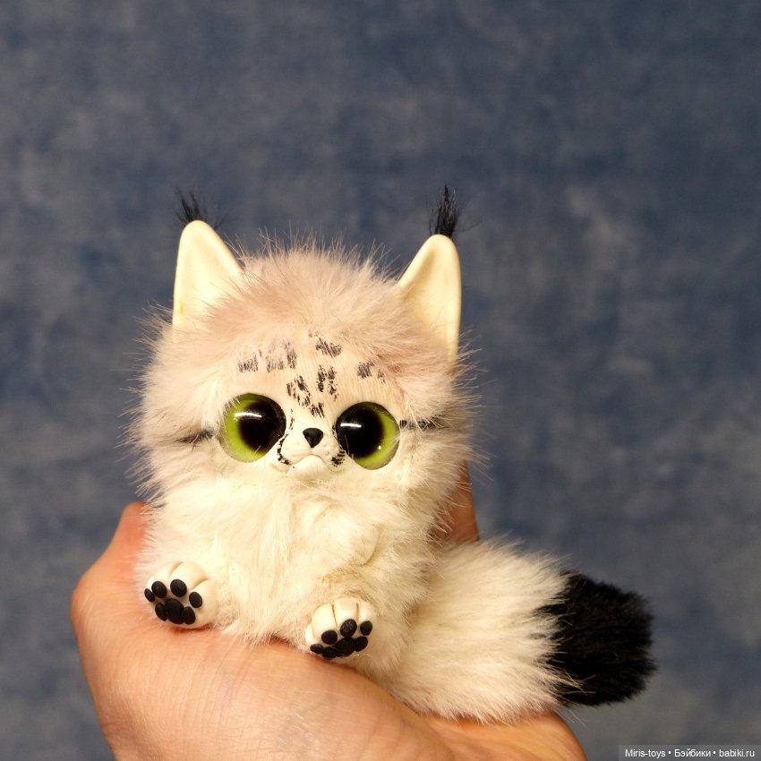 Рысята — Игрушки в смешанной технике (мех и глина): Арт