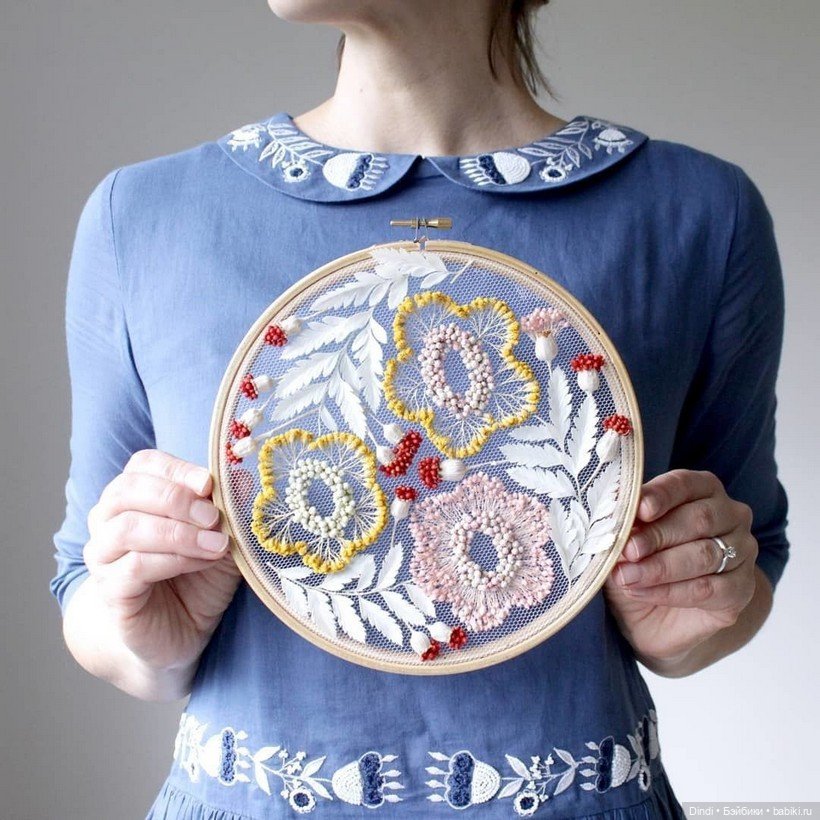 Вышивка живой природой: ботанические шедевры Ольги Принку на сетке (фото 8)