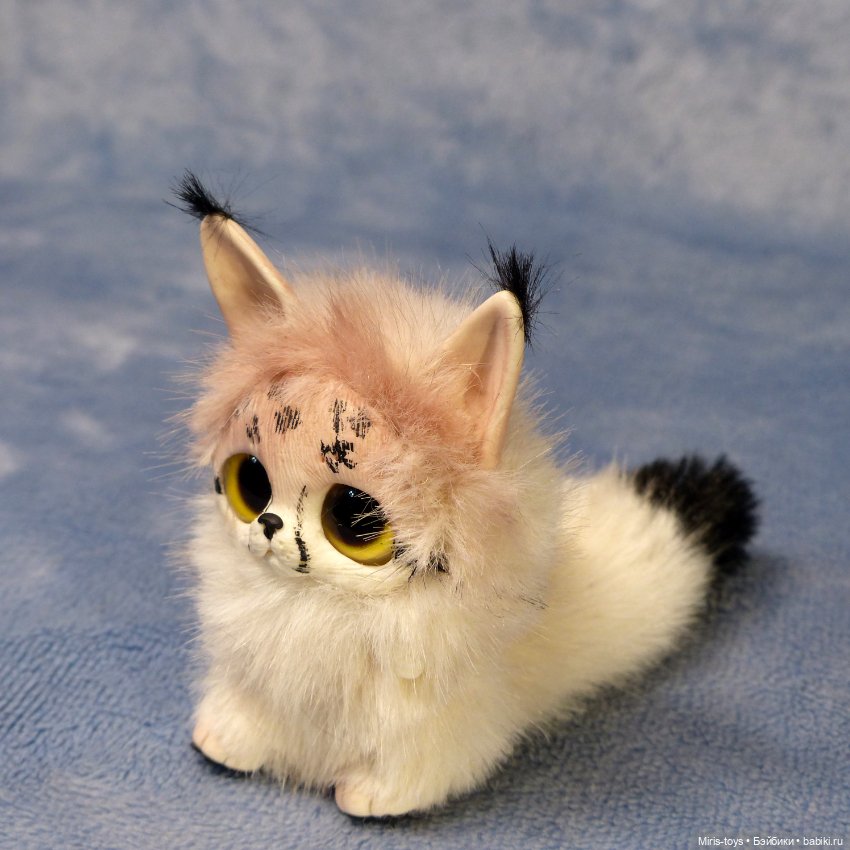 Рысята — Игрушки в смешанной технике (мех и глина): Арт