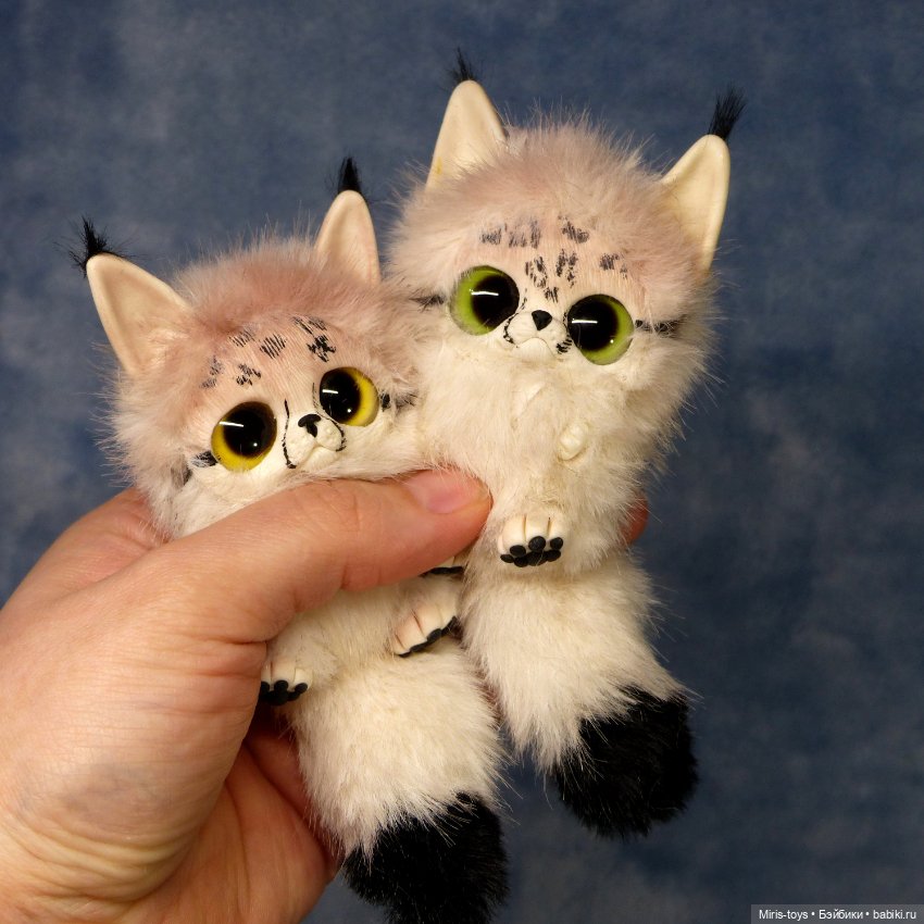 Рысята — Игрушки в смешанной технике (мех и глина): Арт (фото 4)