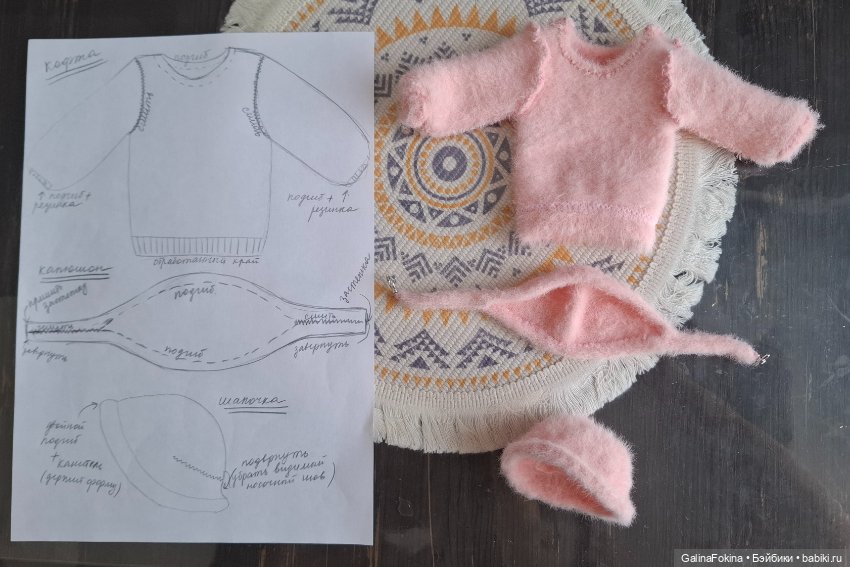 Раскрой одежды из пары пушистых носков (фото 4)