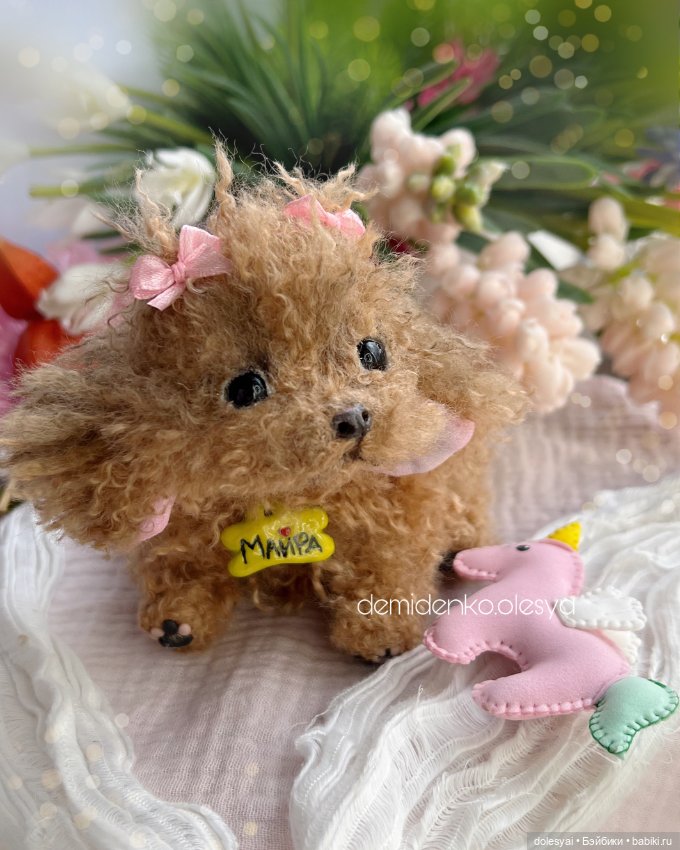 Щенок той пудель Майра 🌸 — Игрушки в смешанной технике (мех и глина): Арт (фото 2)