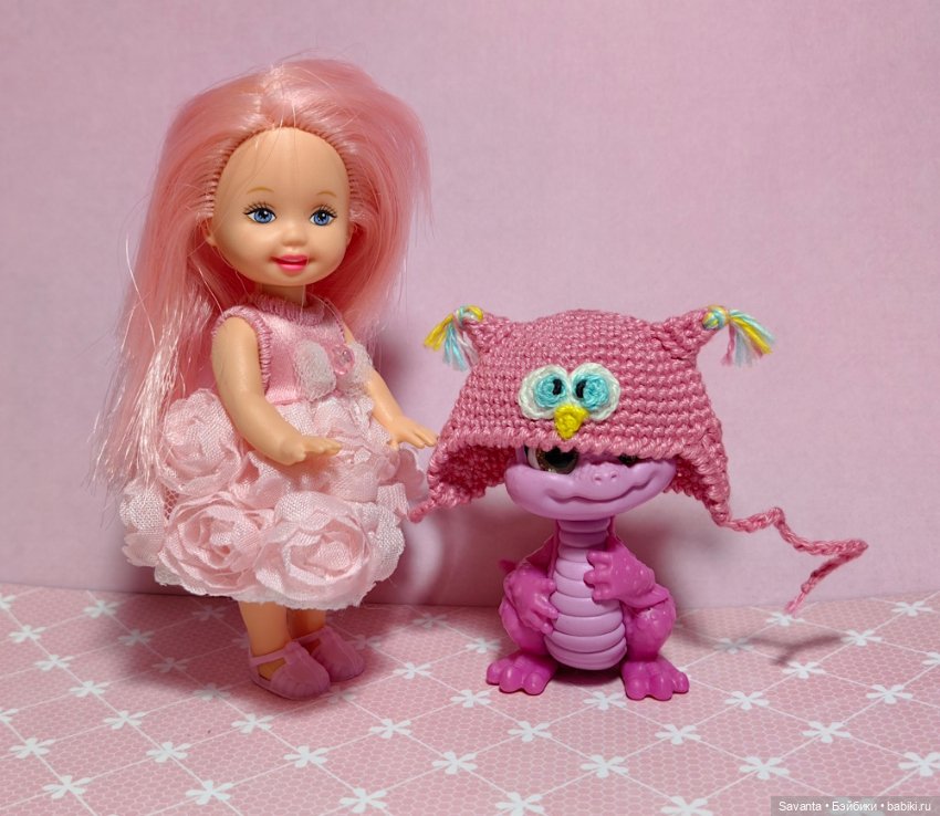 Розовая девочка и Розовый Дракончик. Куколки малышки Келли. Моя веселая семейка
