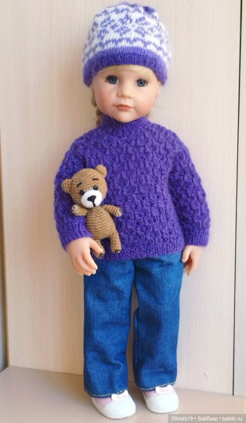 Ещё один вязаный комплект для любимой Алисы ГОТЦ (фото 4)