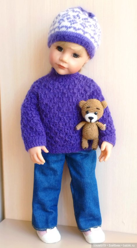 Ещё один вязаный комплект для любимой Алисы ГОТЦ (фото 5)