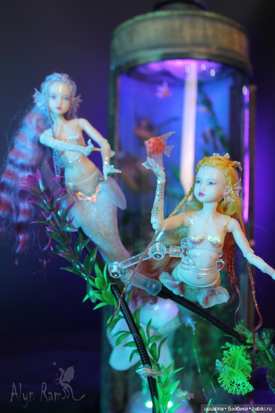 Русалочки в аквариуме. ООАК моего авторства