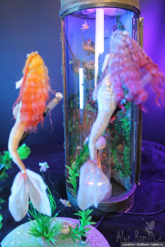 Русалочки в аквариуме. ООАК моего авторства (фото 9)