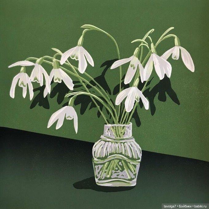 Подснежники - современные графика, линогравюры (фото 7)