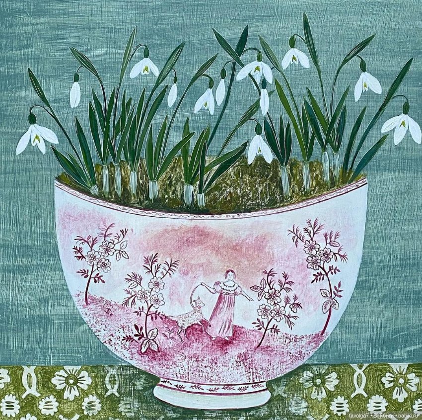 Подснежники - современные графика, линогравюры (фото 10)